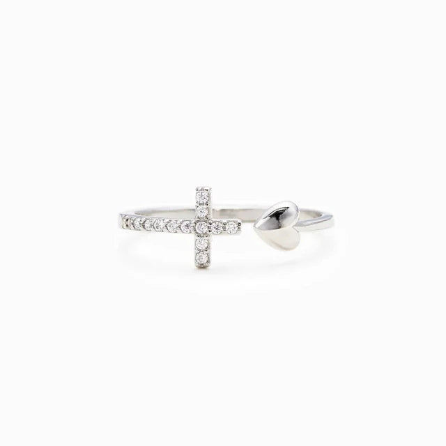 To my daughter - cross & heart ring