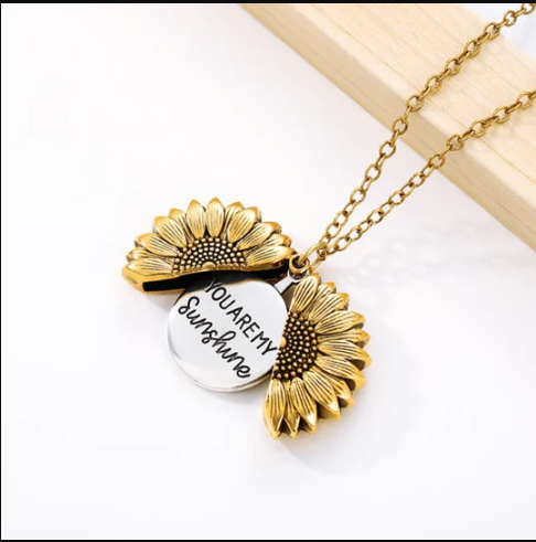 "You Are My Sunshine" Sunflower Necklace