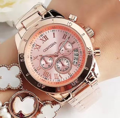 Rose gold luxury watch for women