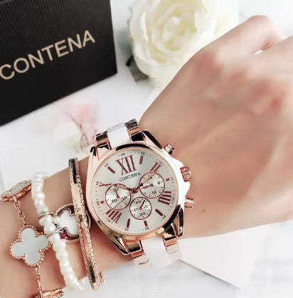 Rose gold luxury watch for women