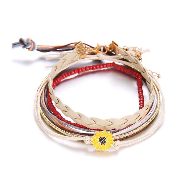 5 Piece sunflower bracelet set