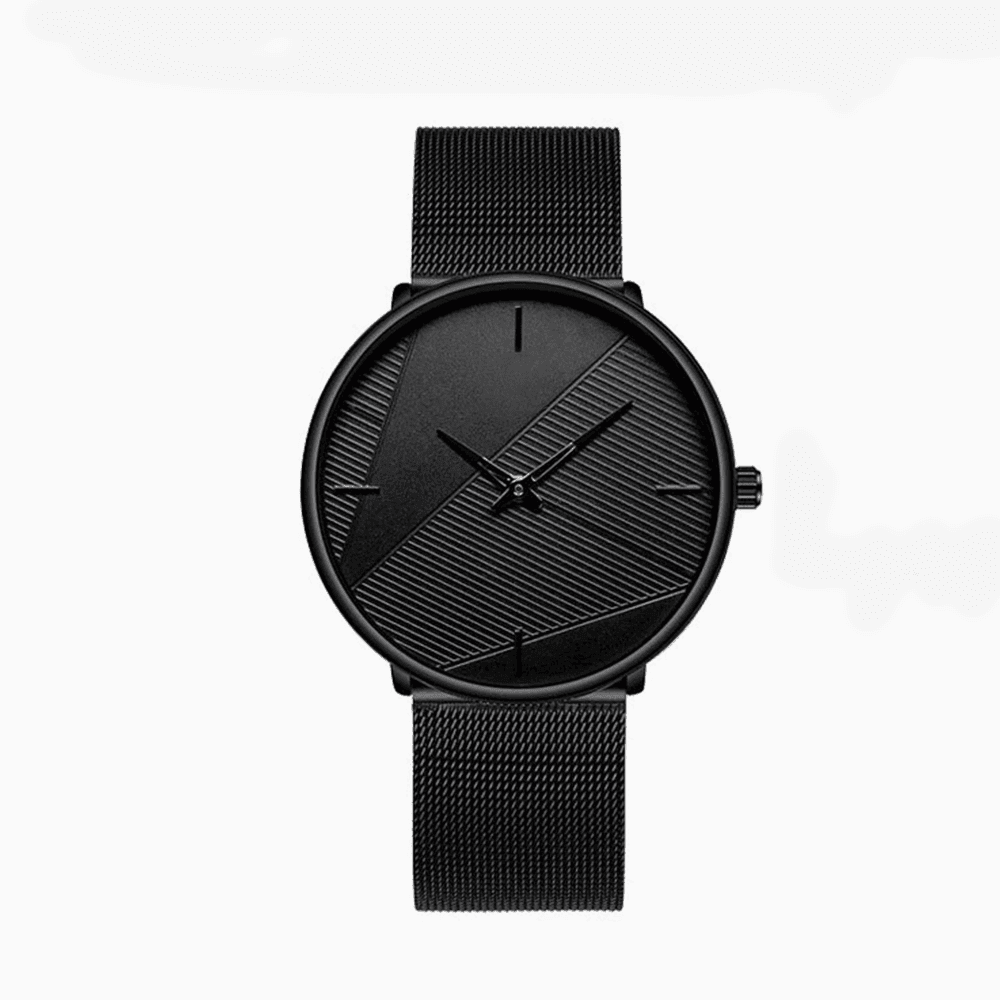 TimelessSimplicity - Men's Business Quartz Watch with Black Mesh Belt