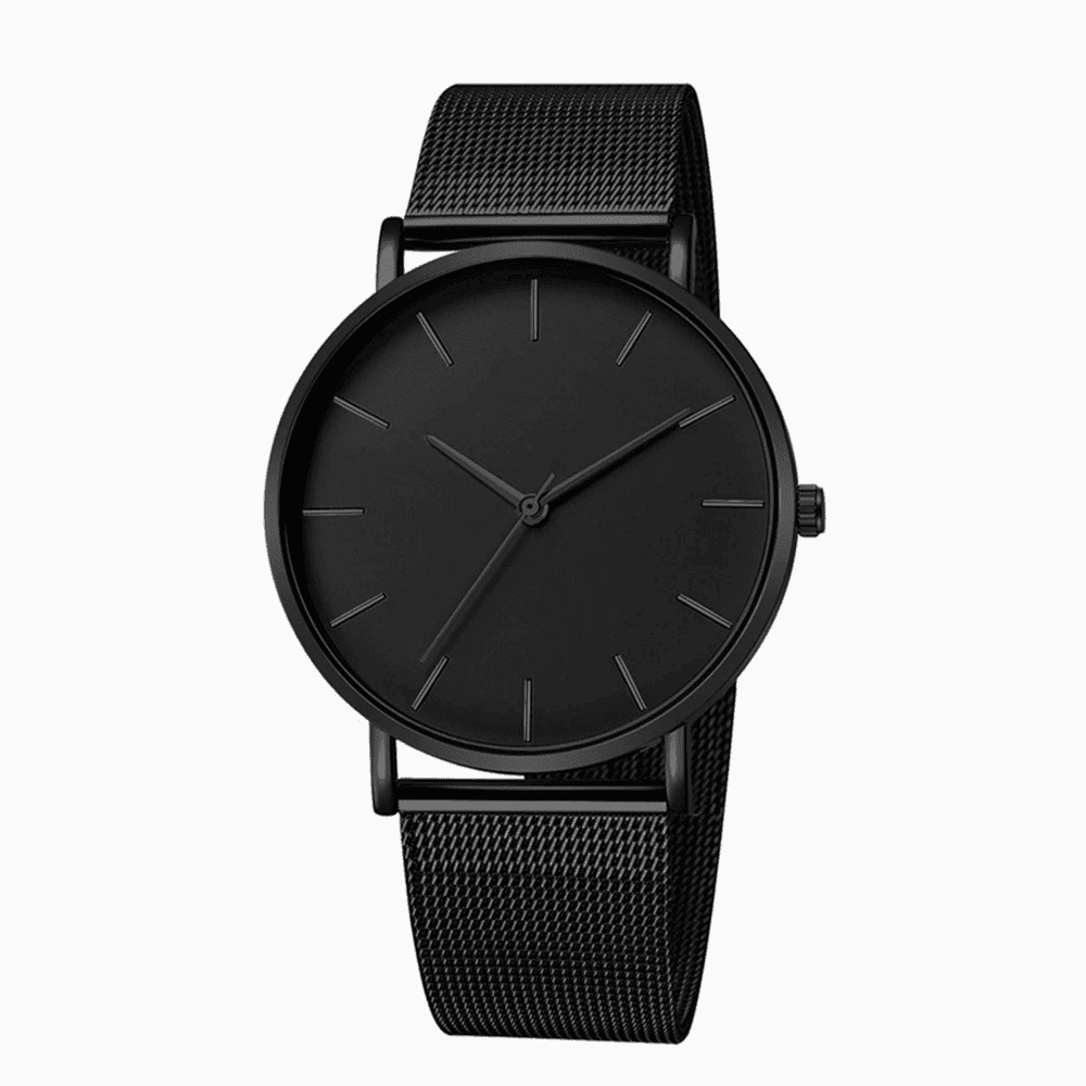 StreamlineMaster - Minimalist Stainless Steel Mesh Belt Watch for Leisure Men