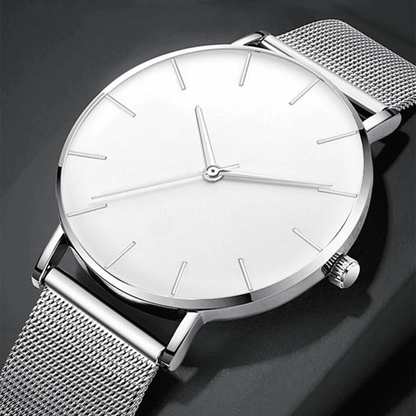 ModernLux - Minimalist Luxury Men's Watch with Stainless Steel Mesh Belt