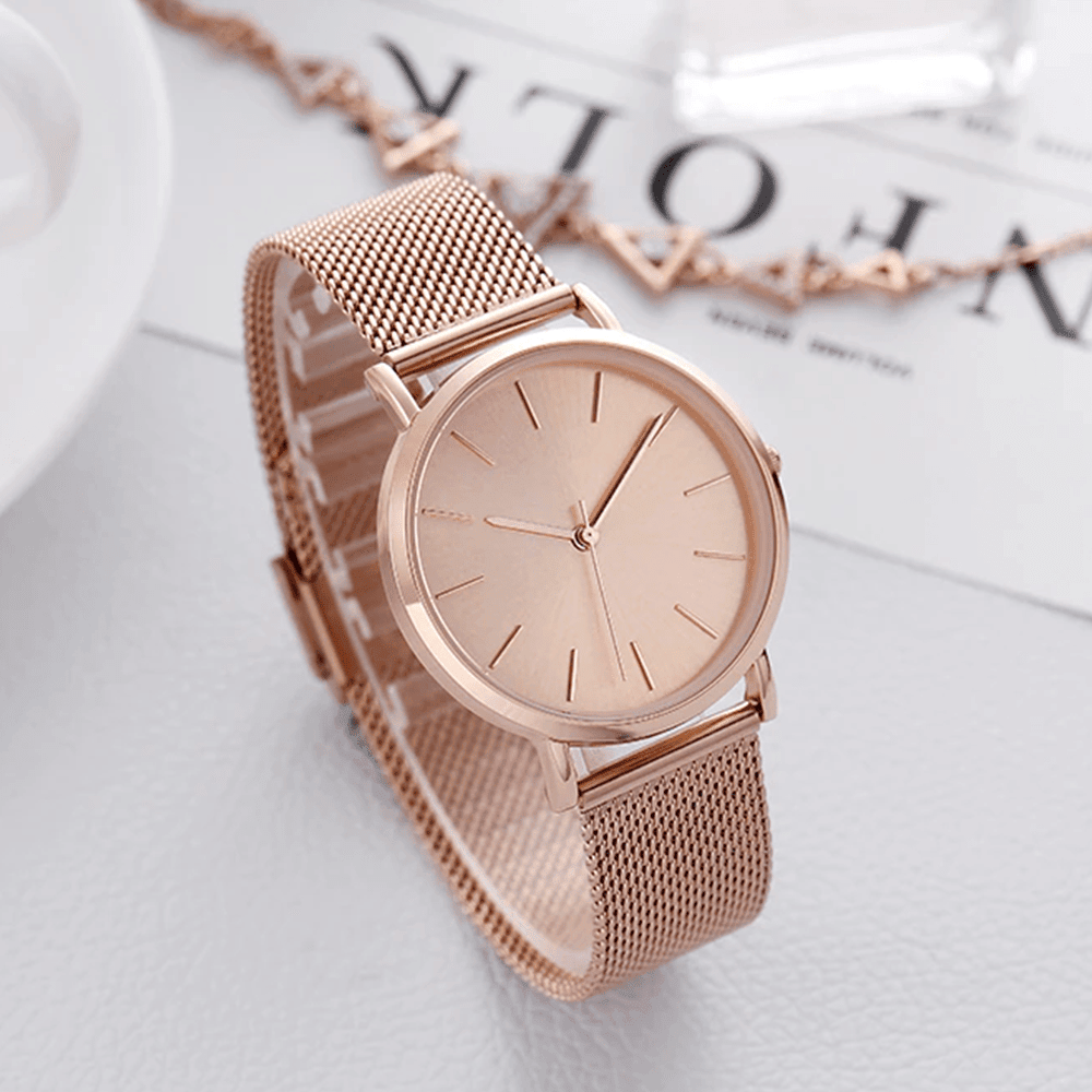 TimelessCharm - New Women's Rose Gold Bracelet Watch with Japan Quartz Movement