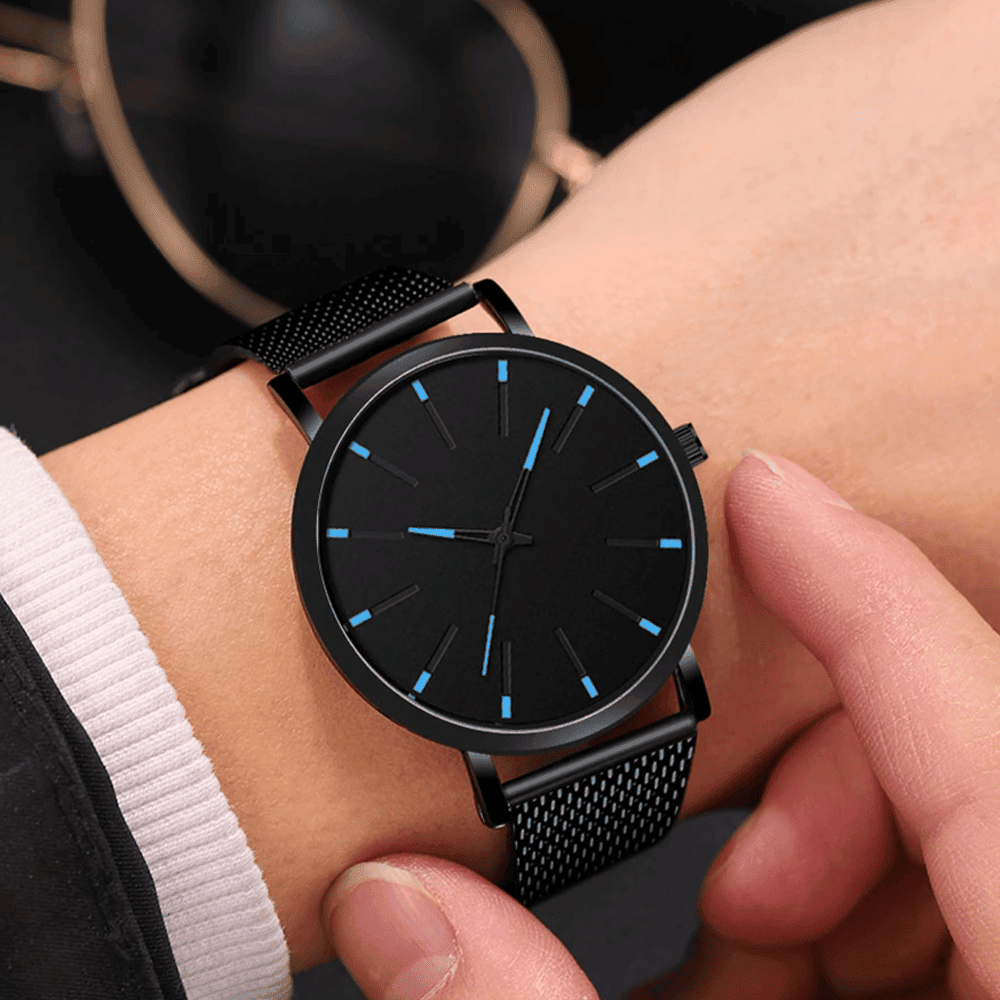 EleganceSlim Men's Stainless Steel Mesh Quartz Watch