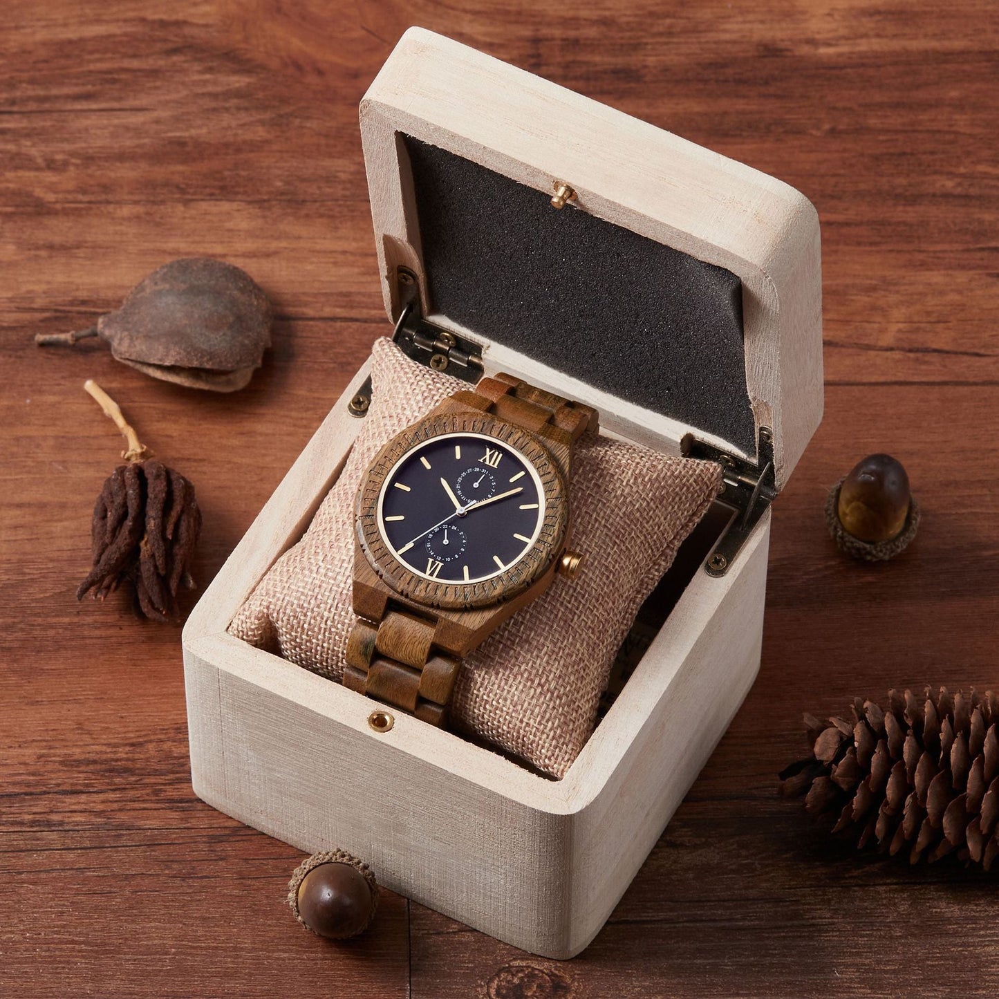 Mens Wooden Watch with Custom Engraving