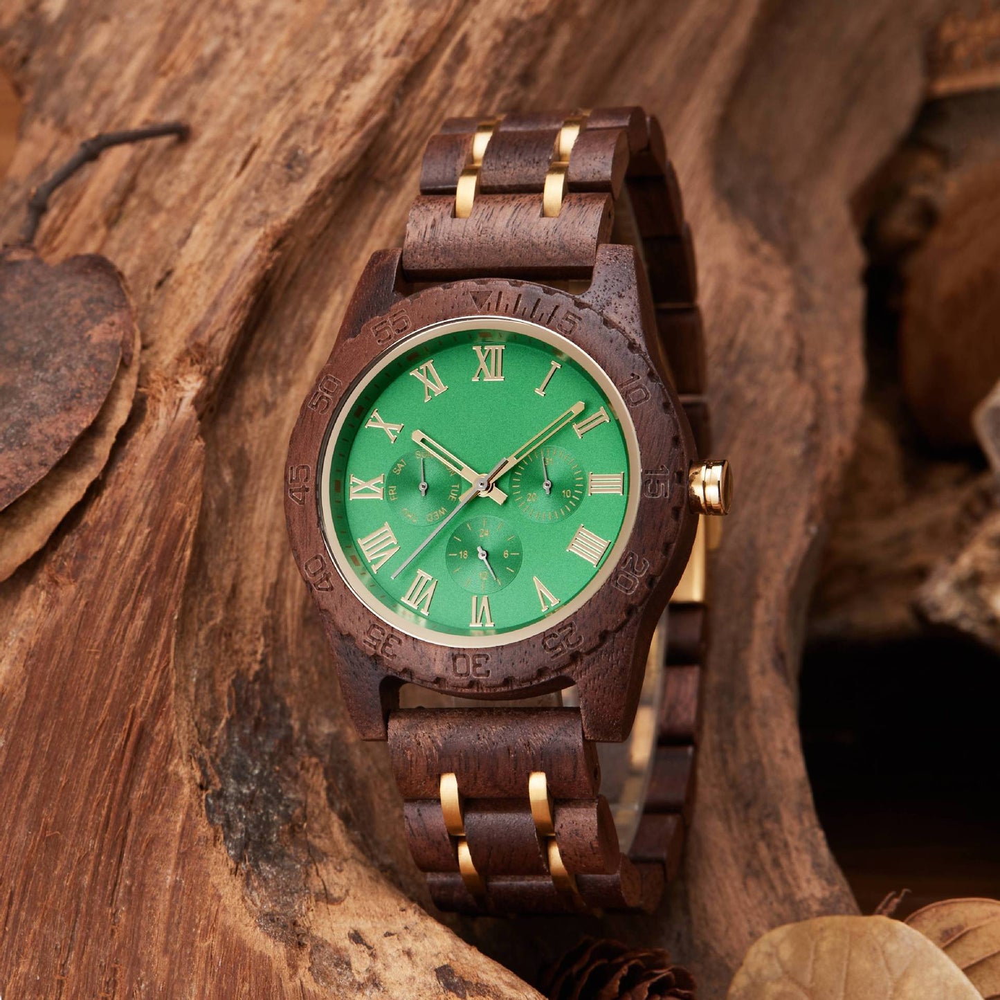 Customized Wooden Mens Analog Watch