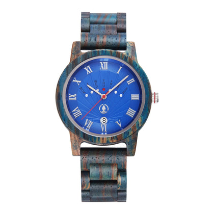 Mens Analog Wood Watch Customized Roman Numbers