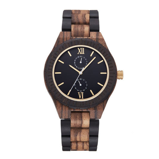 Mens Elegant Wood Watch with Custom Engraving