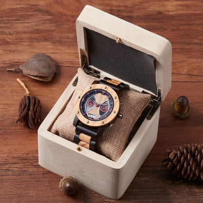 Custom Wood Mens Chronograph Watch