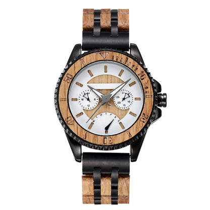 Engraved Elegant Wooden Mens Watch