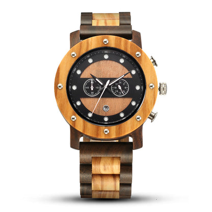 Mens Wooden Analog Watch with Customized Engraving